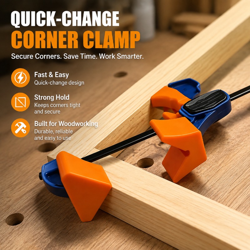 Woodworking Clamp - Rapid‑action Toggle‑clamp Corner‑bracket Adapter, Swift‑gripping Fastener,