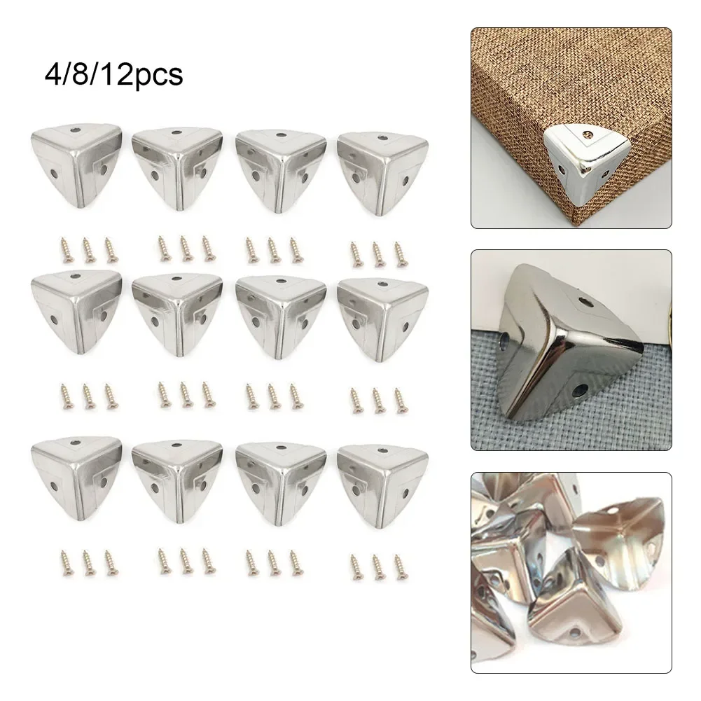 Woodworking Hardware - 4/8/12pc Metal Box Corner Protector Wooden