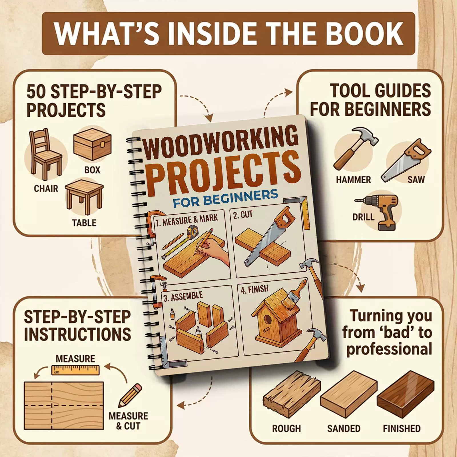 Woodworking Ebook - Woodworking Projects Book For Beginners Simple
