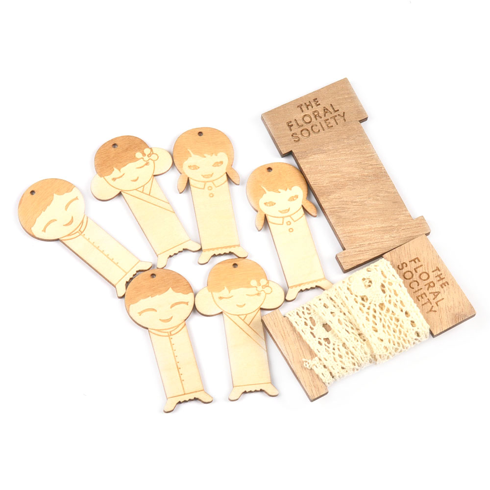 Woodworking Ideas - 10Pcs Lovely Girl/Boy Wooden Bobbin Spools