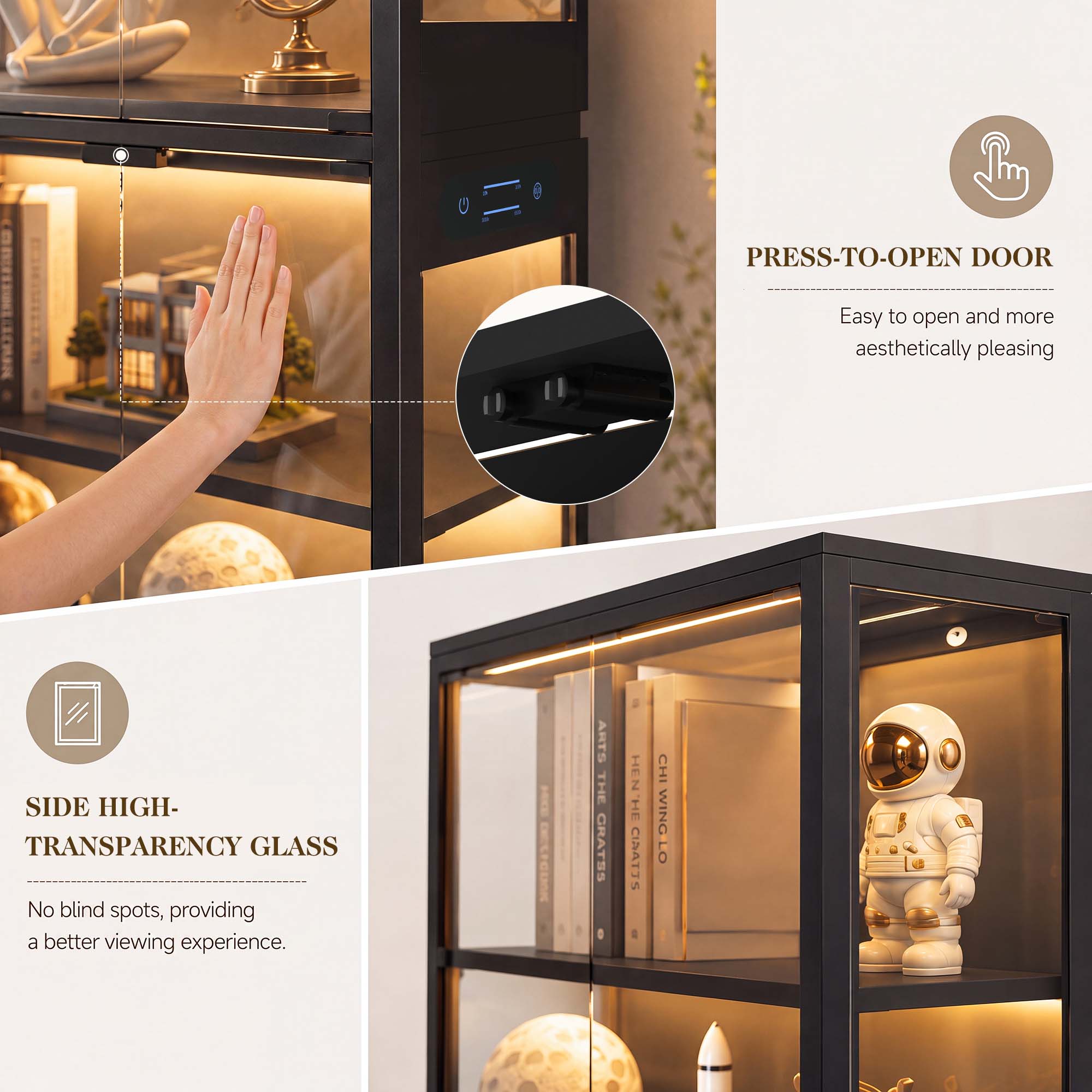 TCGBKAF 5‑Tier Display Cabinet - Wood Woodworking ulasan dan harga