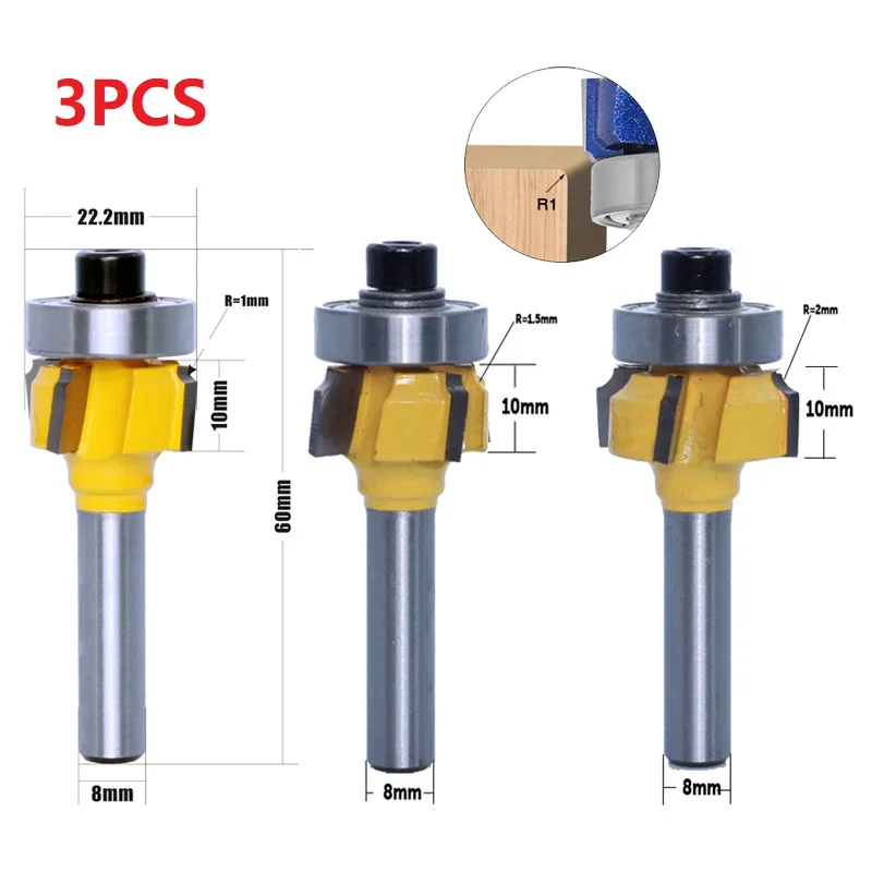 8mm Shank Milling Cutter Route - Woodworking Edge Trimmer ulasan dan harga