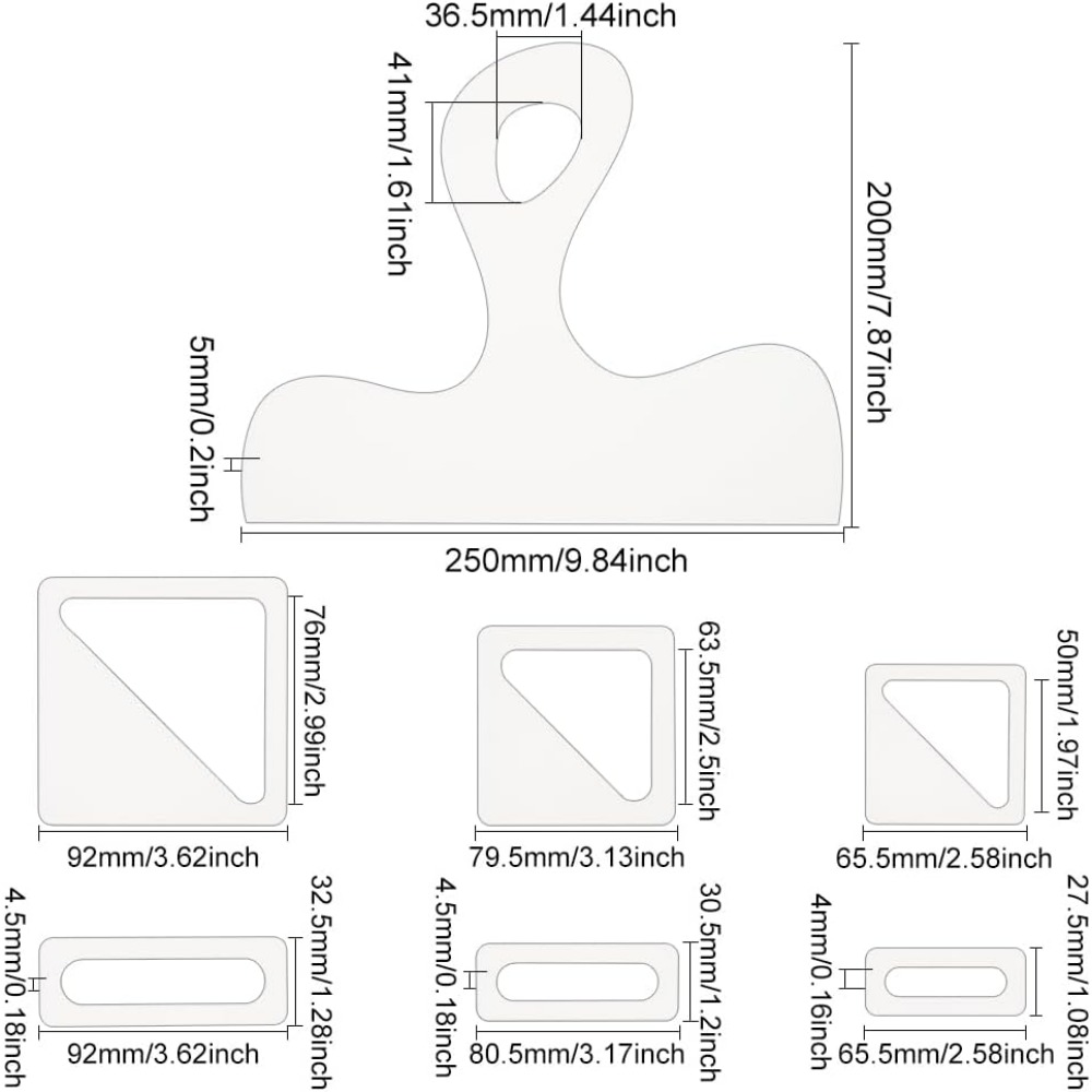 7Pcs Charcuterie Template Acry - Woodworking Hardware ulasan dan harga