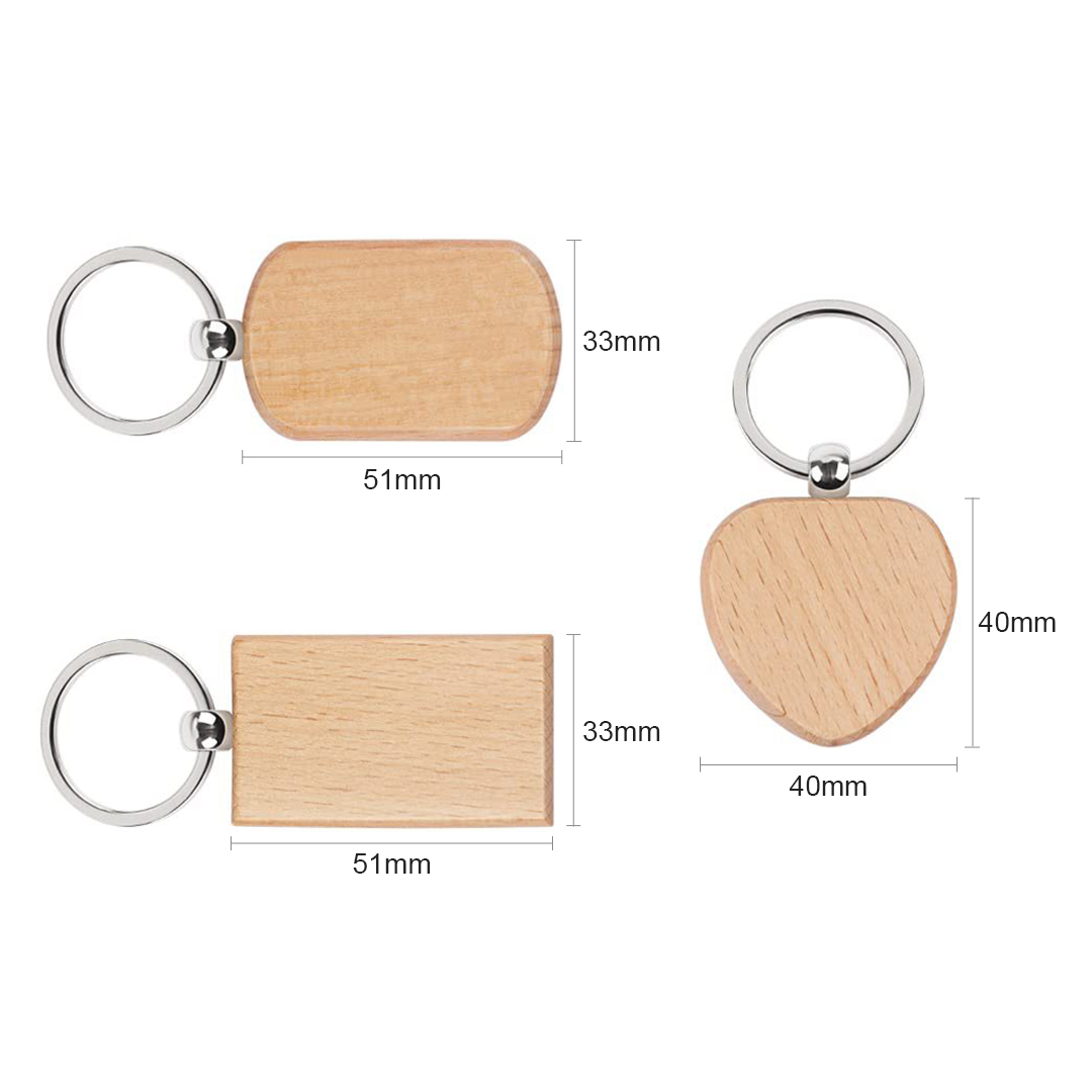 20PCS Unfinished Wood Keychain - Woodworking Laser ulasan dan harga