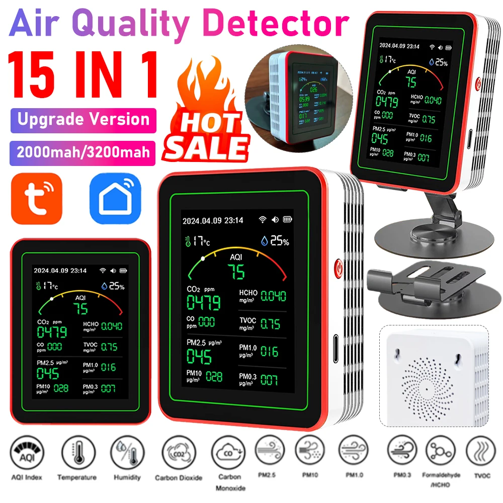 Tuya WiFi 15-in-1 Indoor Air Q - Woodworking Apps ulasan dan harga