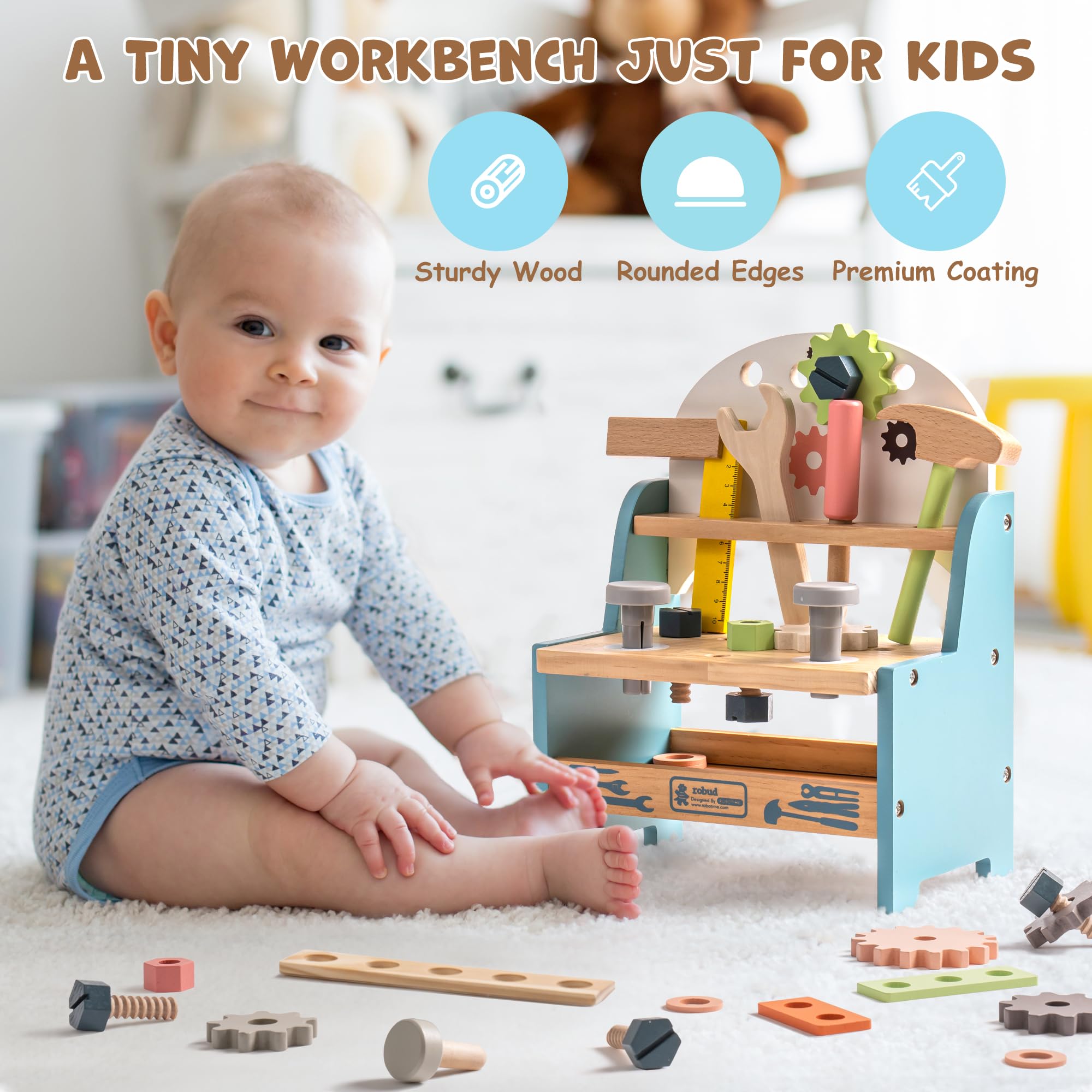 ROBUD Mini Wooden Play Tool Wo - Woodworking Plan ulasan dan harga