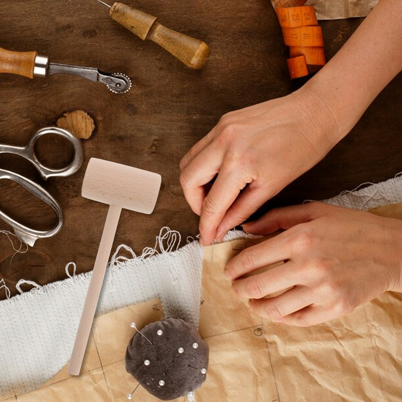 Crafts Wooden Hammer DIY Woodw - Wooden Mallet Carving ulasan dan harga